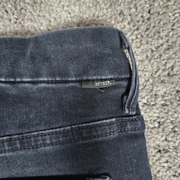 Mother High Waisted Looker Ankle Jeans Women 24x26 Black Bird Wash Super Skinny - Picture 3 of 11